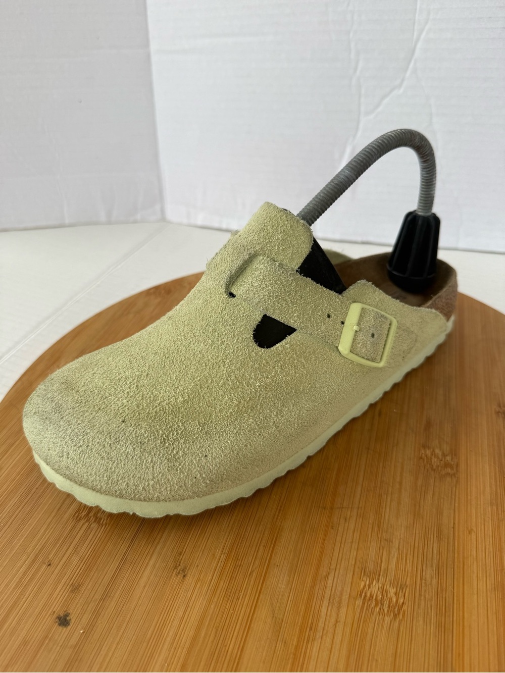 Birkenstock Suede Clog Mule in Light Green